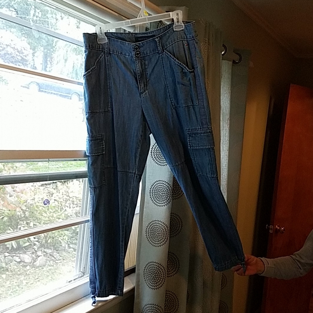 Light, Denim blue, Cargo pants